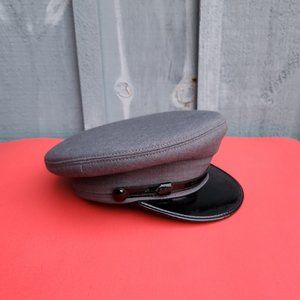 Muir Cap And Regalia Chauffeur Style Cap Grey And Black Size 7 1/4 - 58